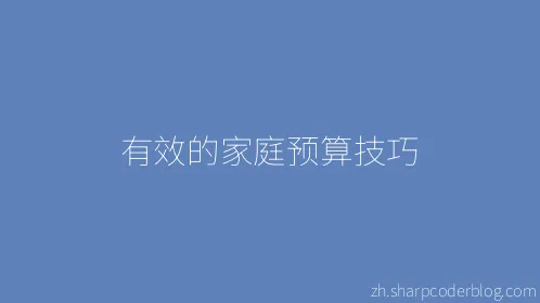 有效的家庭预算技巧 - Thumbnail