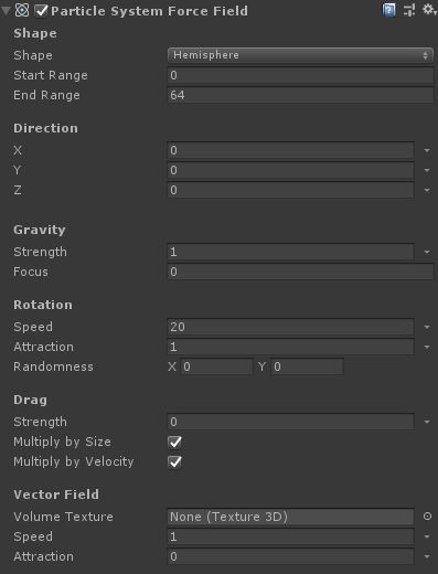 粒子系统力场检查器视图